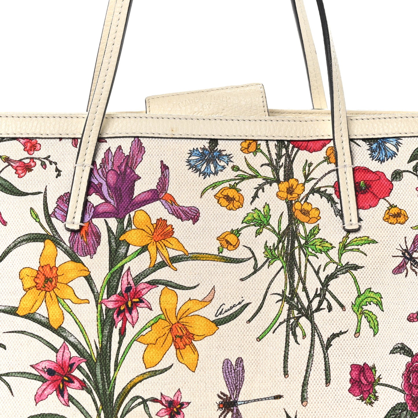 Canvas Floral Flora Tote White