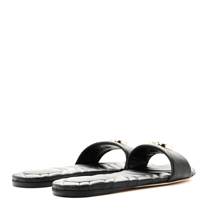 Gucci Nappa Matelasse GG Marmont Flat Slide Sandals 38.5 Black 5 of 10