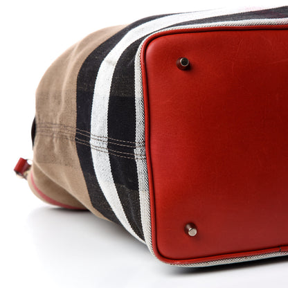 Burberry Canvas Mega Check Medium Ashby Hobo Cadmium Red 6 of 12