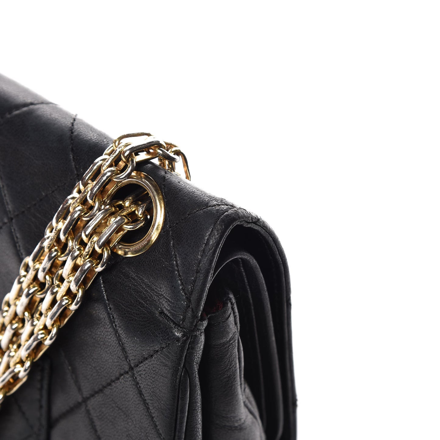 Lambskin Quilted Medium Double Flap Bijoux Chain Black