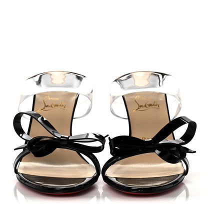 Christian Louboutin Patent PVC Just Nodo 85 Slide Sandals 38 Black 2 of 9