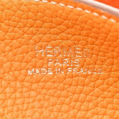 Hermes Taurillon Clemence Double Sens 36 Reversible Tote Moutarde Orange 10 of 17