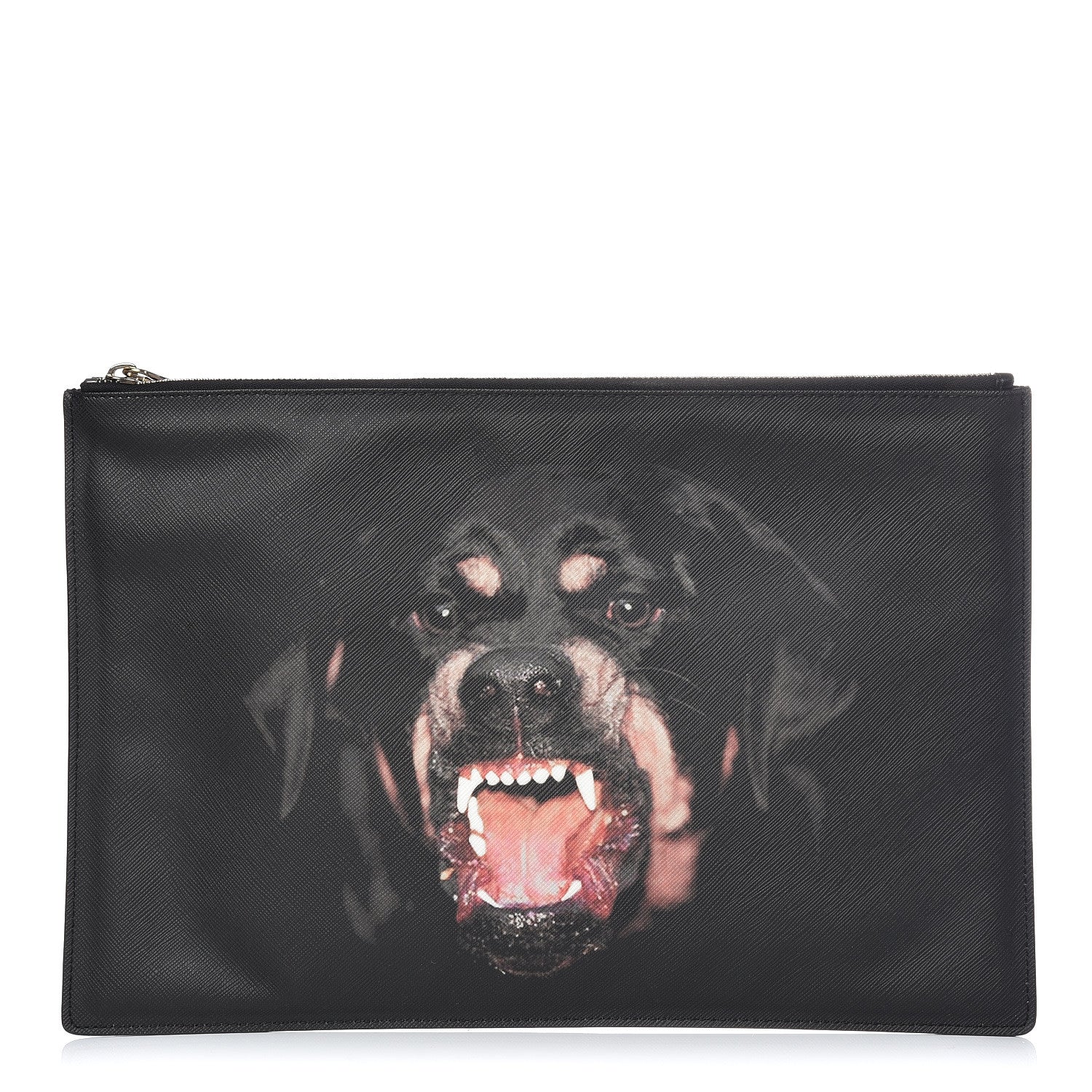 Givenchy Textured Coated Canvas Rottweiler Print Large Cosmetic Pouch Black 1 of 9