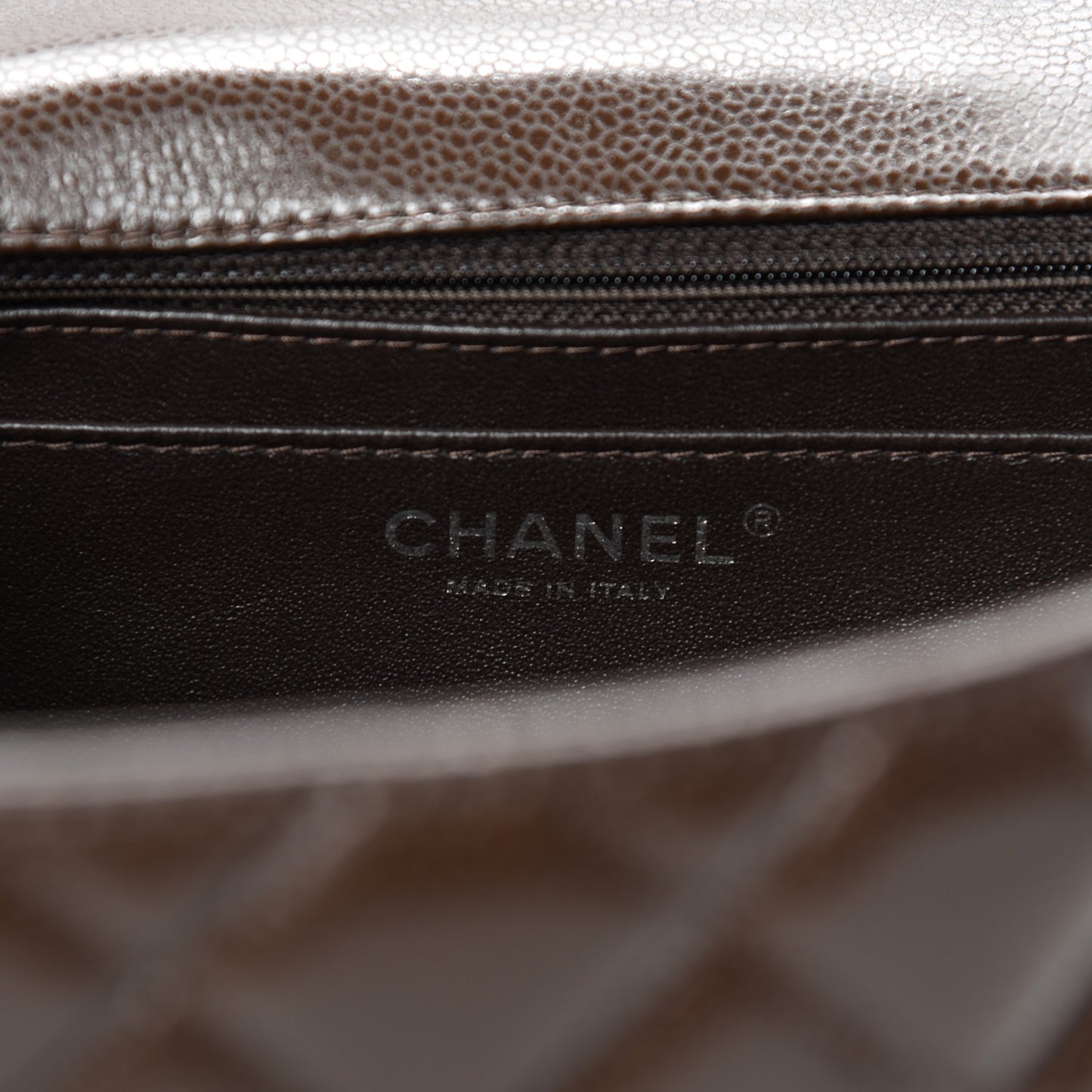 Caviar Quilted Jumbo Single Flap Dark Brown