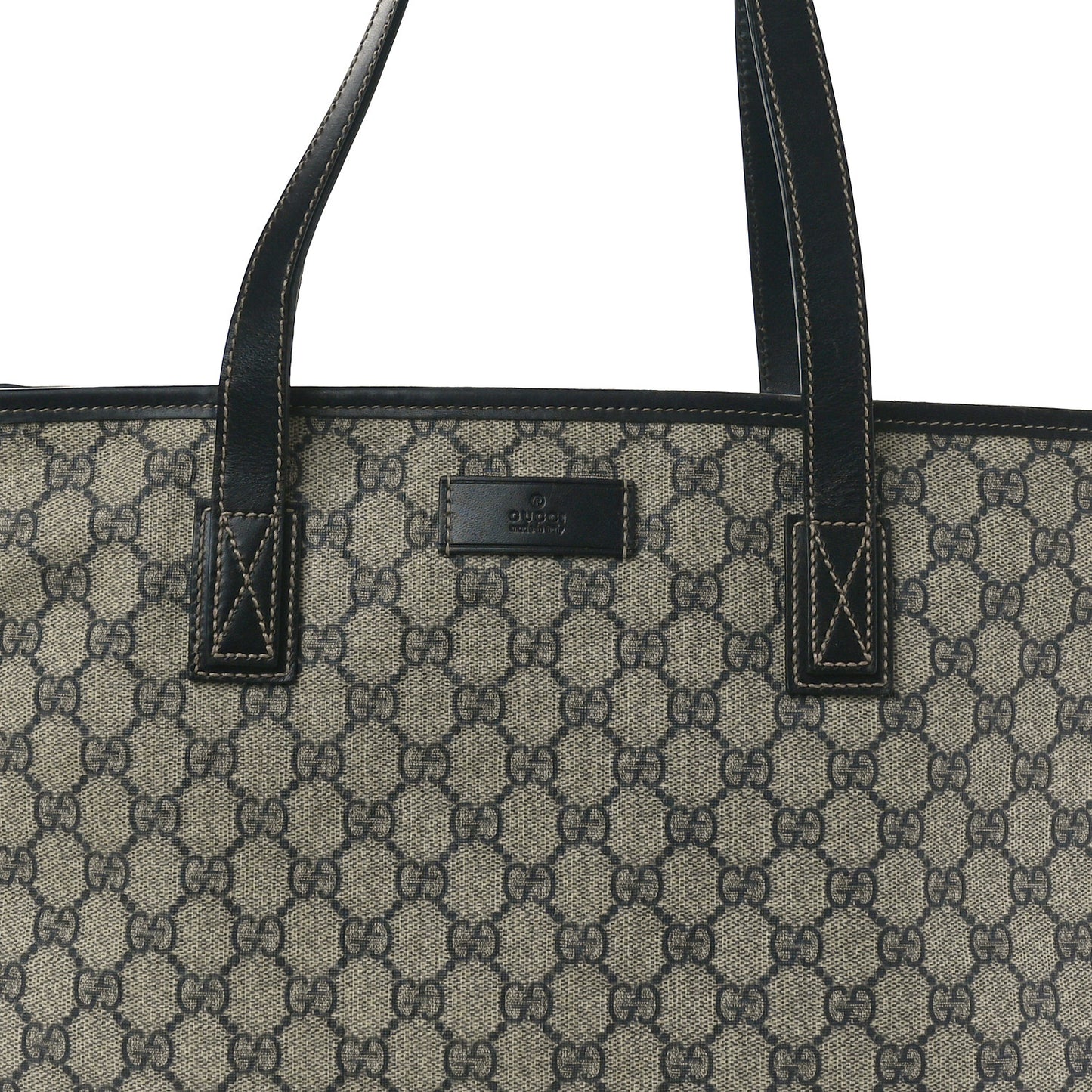 GG Supreme Monogram Medium Zippered Shopping Tote Navy