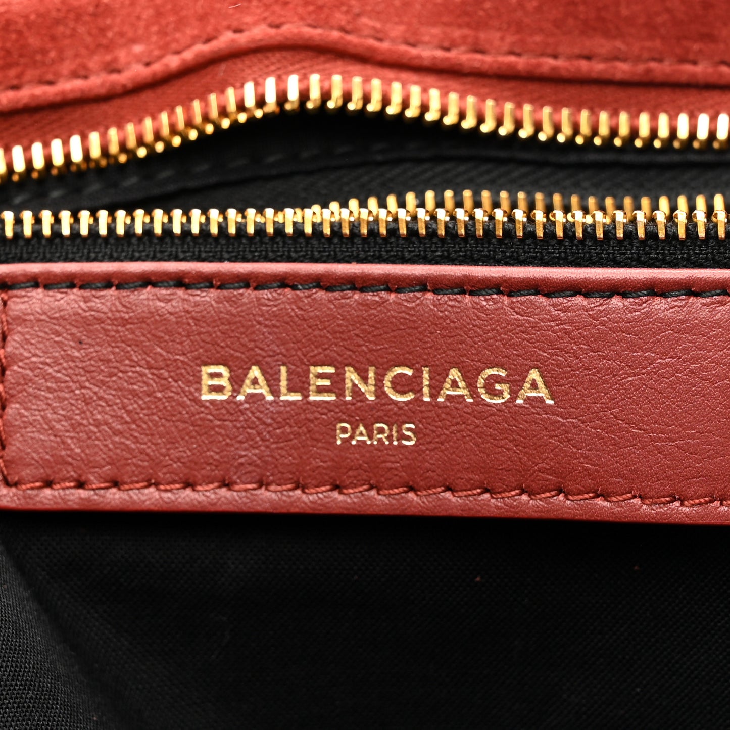 Baby Daim Suede Gold Metallic Edge Hardware City Bois De Rose Fonce