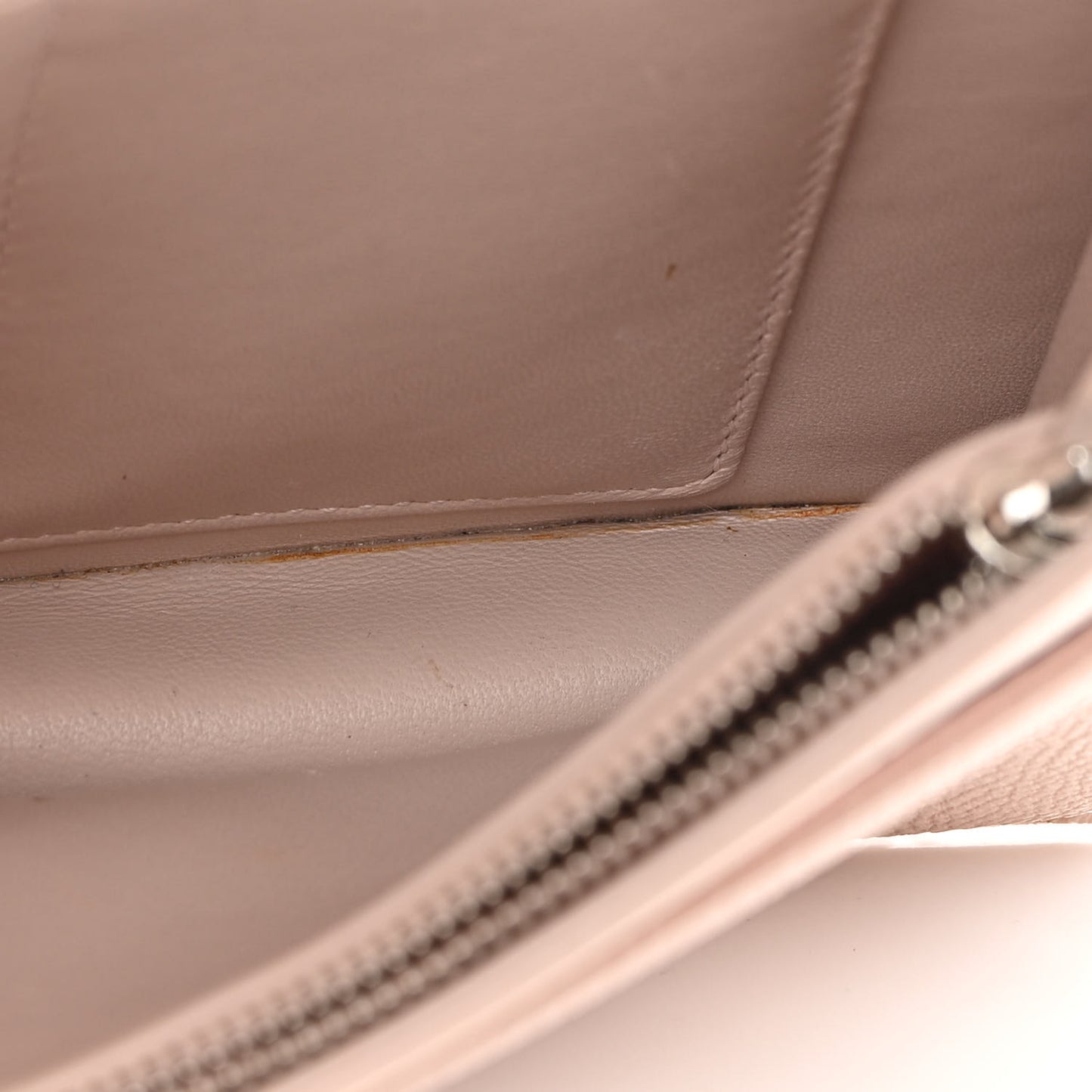 Grained Calfskin Diorama Wallet on Chain Pouch Nude
