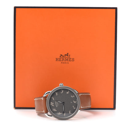 Hermes Stainless Steel Barenia 41mm Arceau Quartz Watch Fauve 5 of 5
