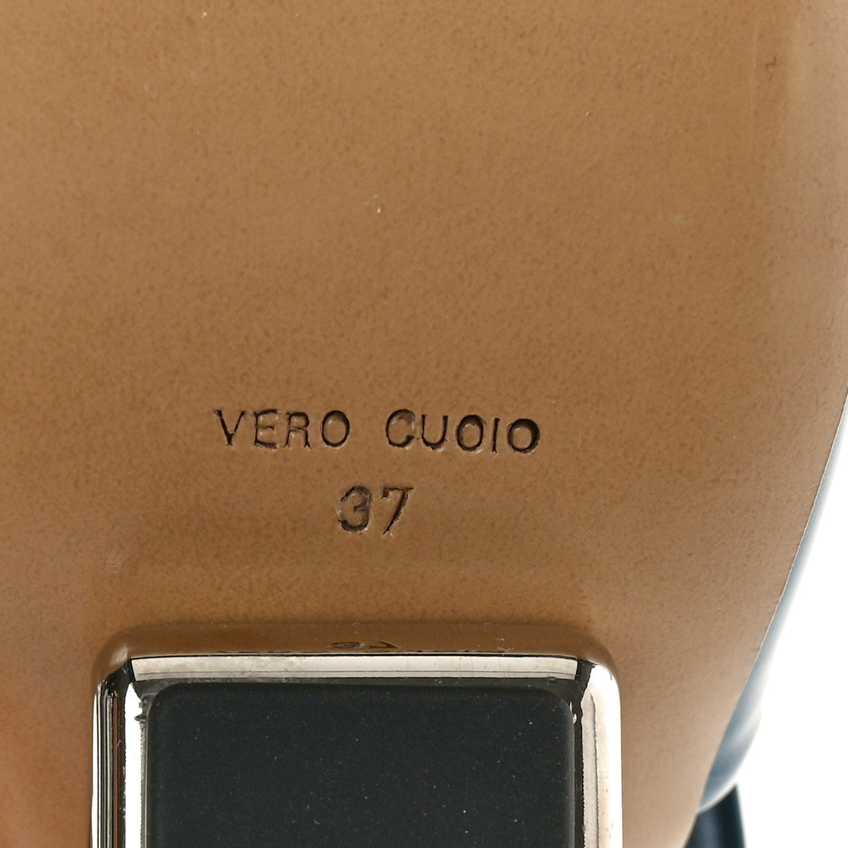 Metallic Calfskin Fendi First 95mm Slide Sandals 37 Perfect