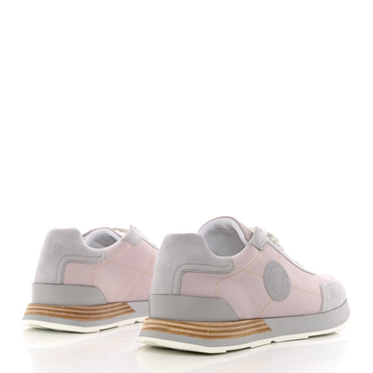Hermes Technical Canvas Suede Goatskin Drive Sneakers 40 Rose Aube 4 of 8