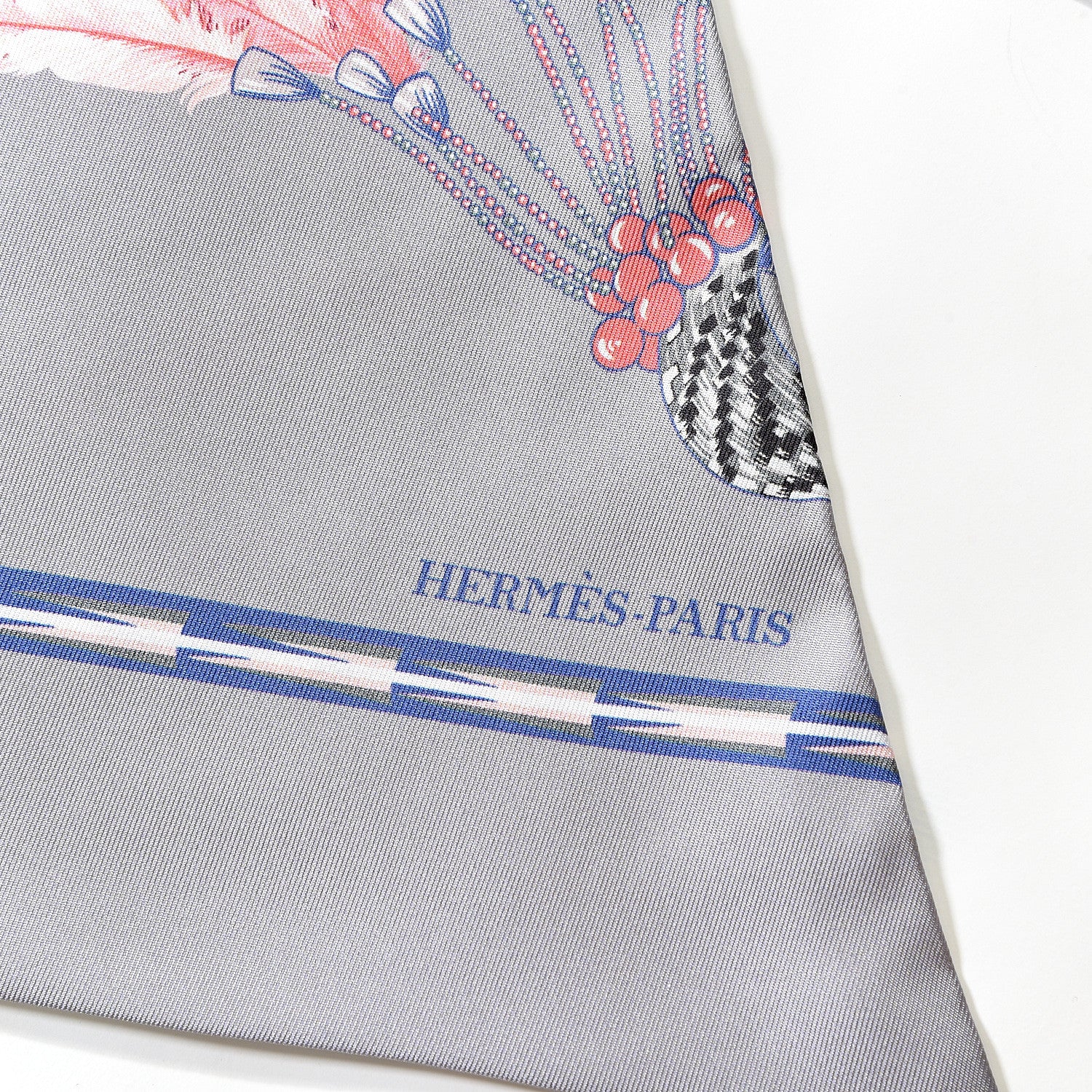 Hermes Silk Brazil Maxi Twilly Gris Perle Saumon Mauve 2 of 4