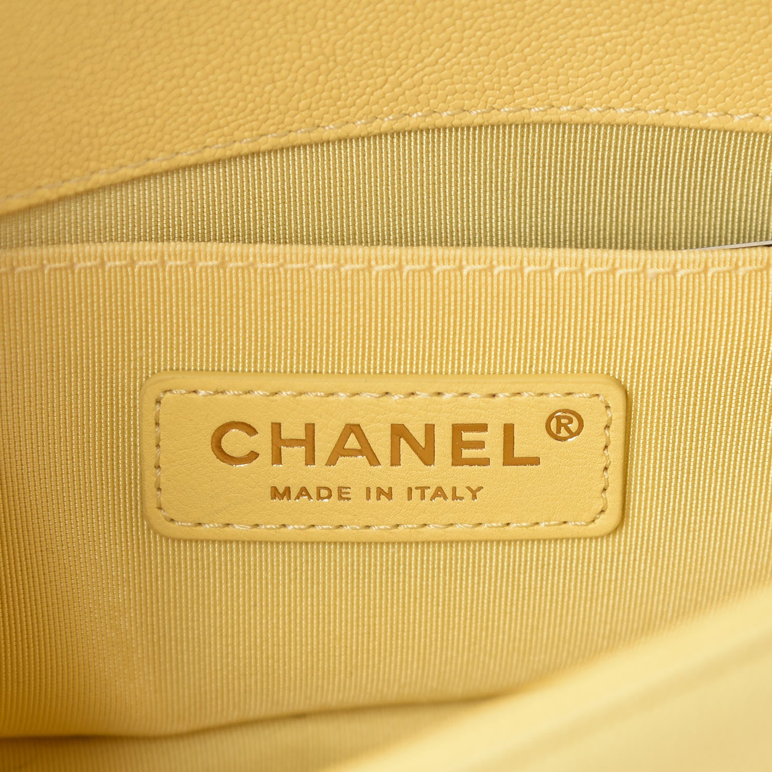 Chanel Caviar Chevron Quilted Small Boy Flap Yellow 6 of 10