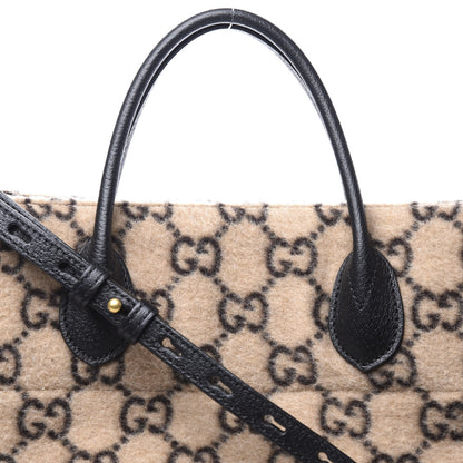 Gucci Covered Wool GG Monogram Large Tote Bag Beige Ebony 11 of 11
