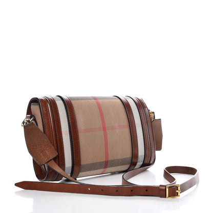 Burberry House Check Bridle Calfskin Doyle Crossbody Bag Dark Tan 3 of 12