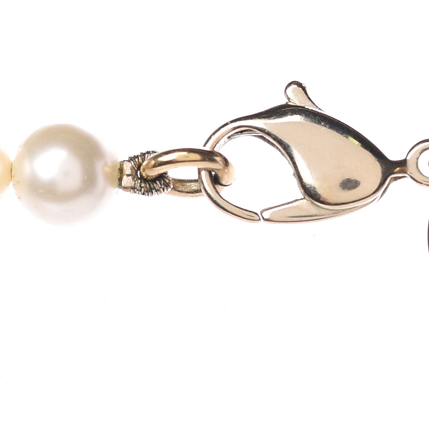 Pearl Crystal CC Short Necklace Gold