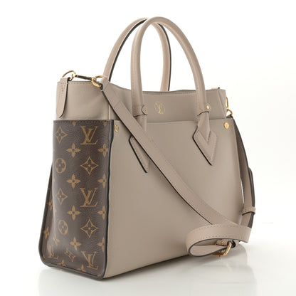 Louis Vuitton Calfskin Monogram On My Side MM Greige 3 of 9