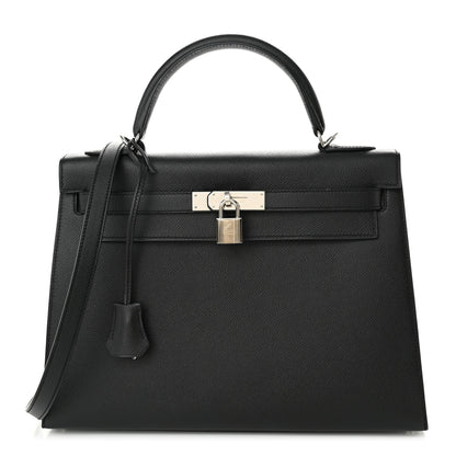Hermes Epsom Kelly Sellier 32 Black 1 of 15