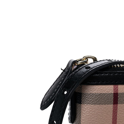 Burberry Haymarket Check Small Peyton Crossbody Clutch Bag Black 11 of 11