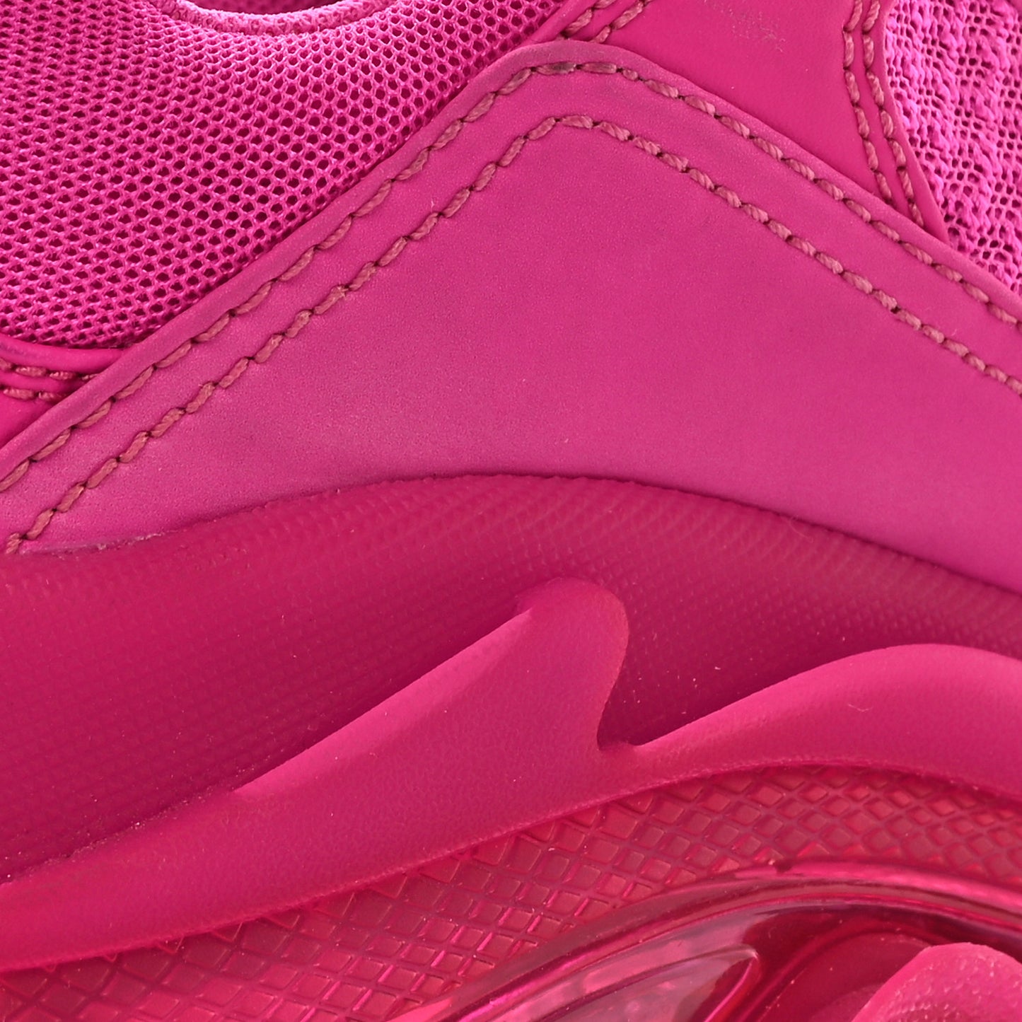 Fabric Mesh Clear Sole Fluo Womens Triple S Sneakers 39 Pink