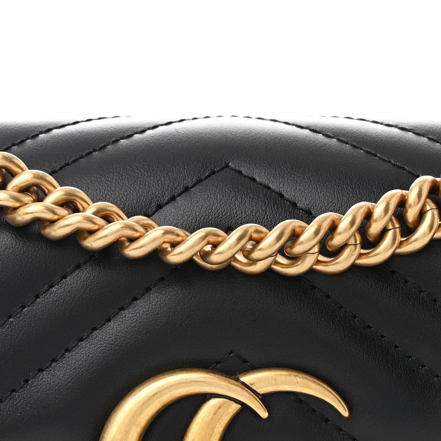 Calfskin Matelasse Mini GG Marmont Shoulder Bag Black