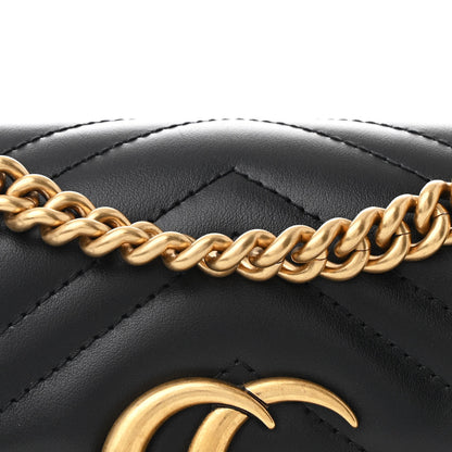 Gucci Calfskin Matelasse Mini GG Marmont Shoulder Bag Black 8 of 11