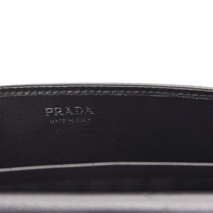 Prada Soft Calf Quilted Diagramme Chain Wallet Black 6 of 9