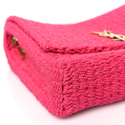 Saint Laurent Raffia Medium Monogram Kate Satchel Pink 8 of 9