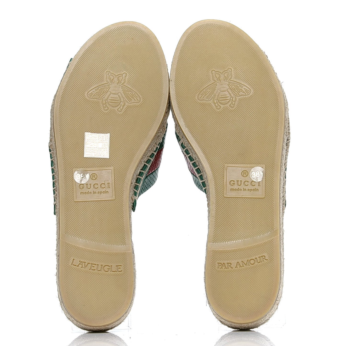 Malaga Kid Perforated Criss Cross Espadrille Slide Sandals 38.5 Emerald Hibiscus Red