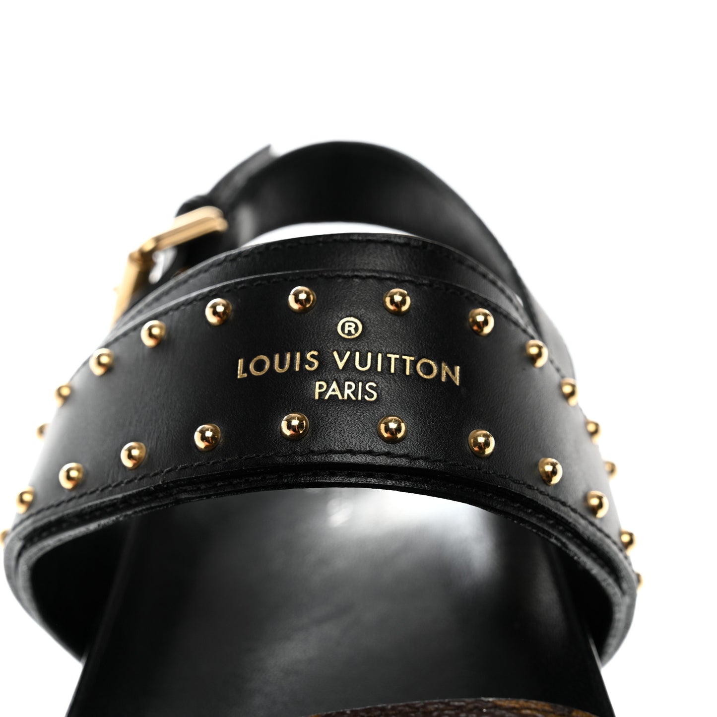Calfskin Monogram Laureate Platform Sandals 37 Black