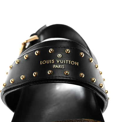 Louis Vuitton Calfskin Monogram Laureate Platform Sandals 37 Black 8 of 11