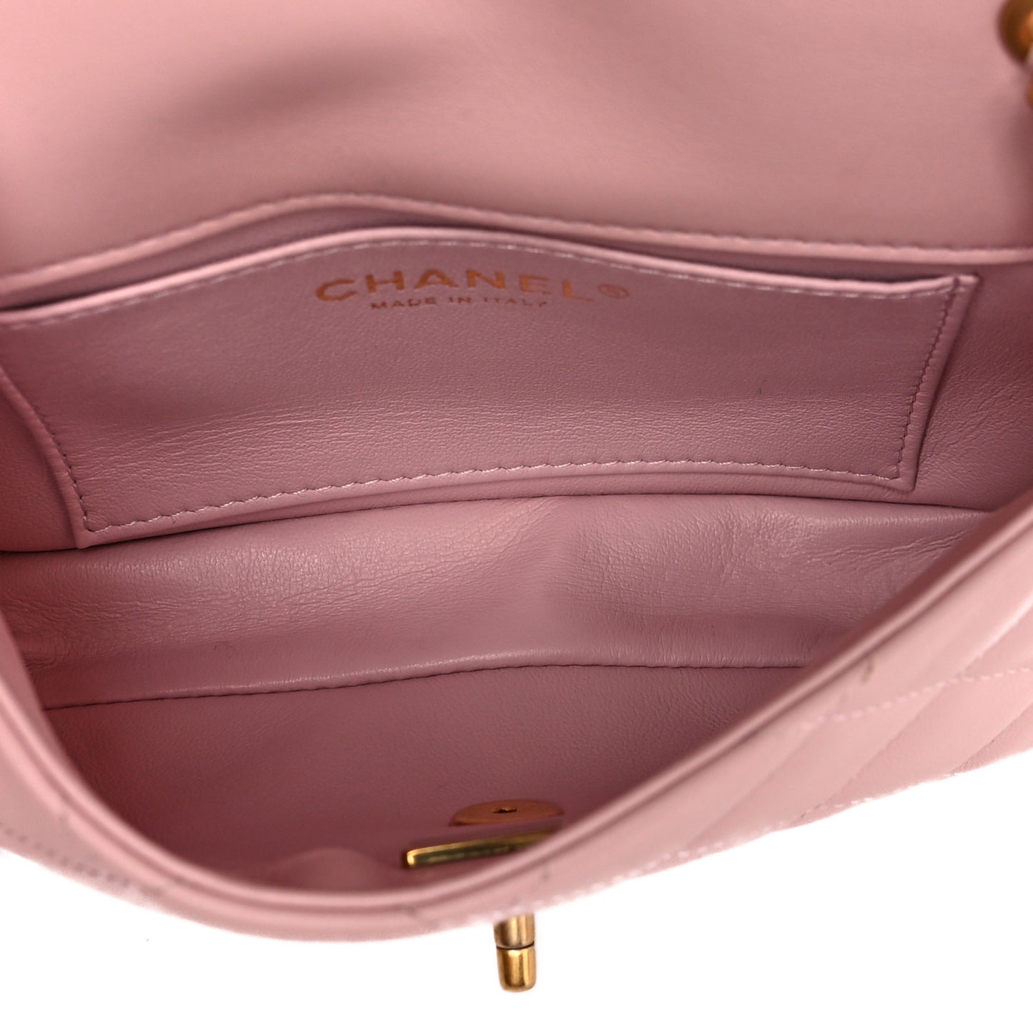 Lambskin Quilted Mini Flap Light Pink