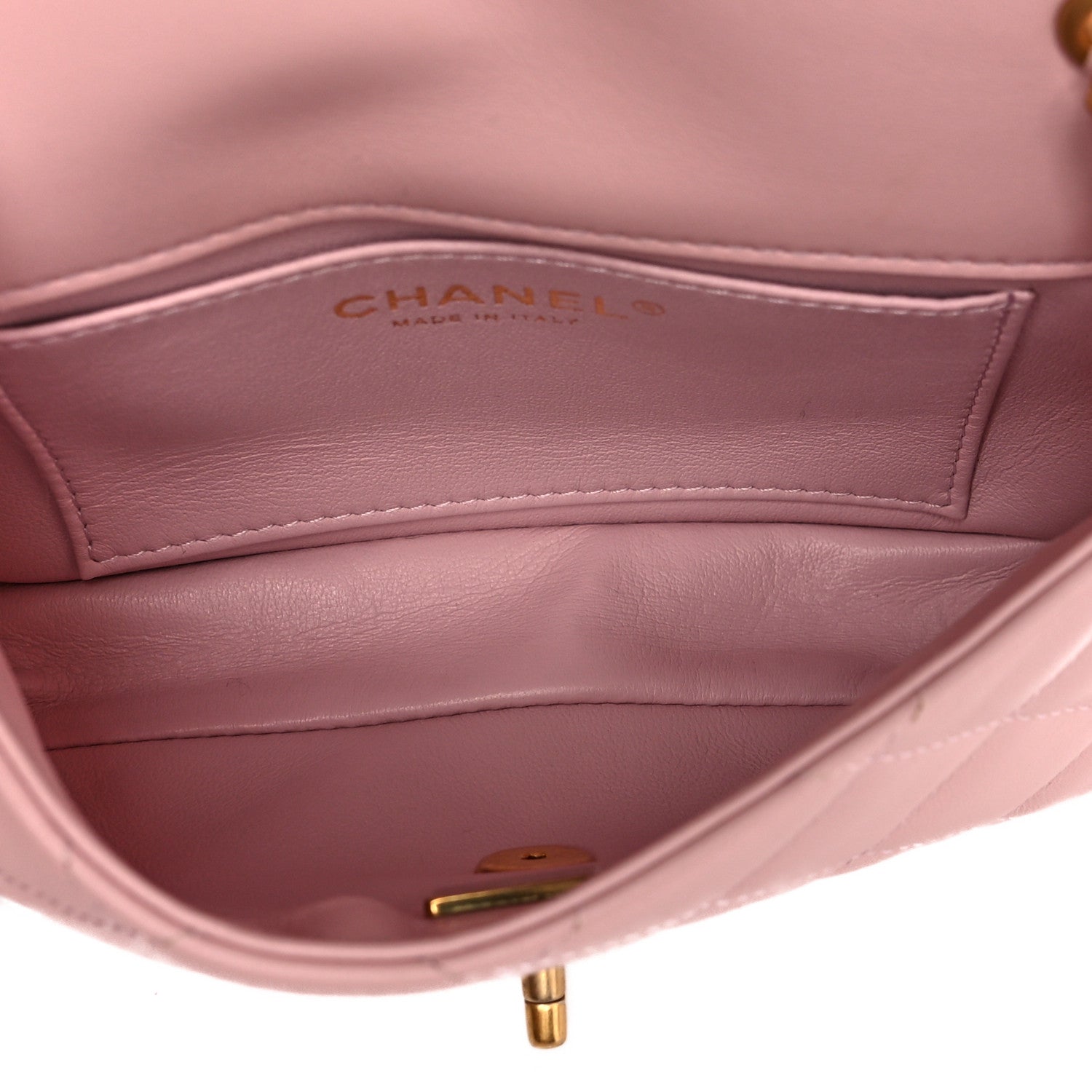 Chanel Lambskin Quilted Mini Flap Light Pink 4 of 10