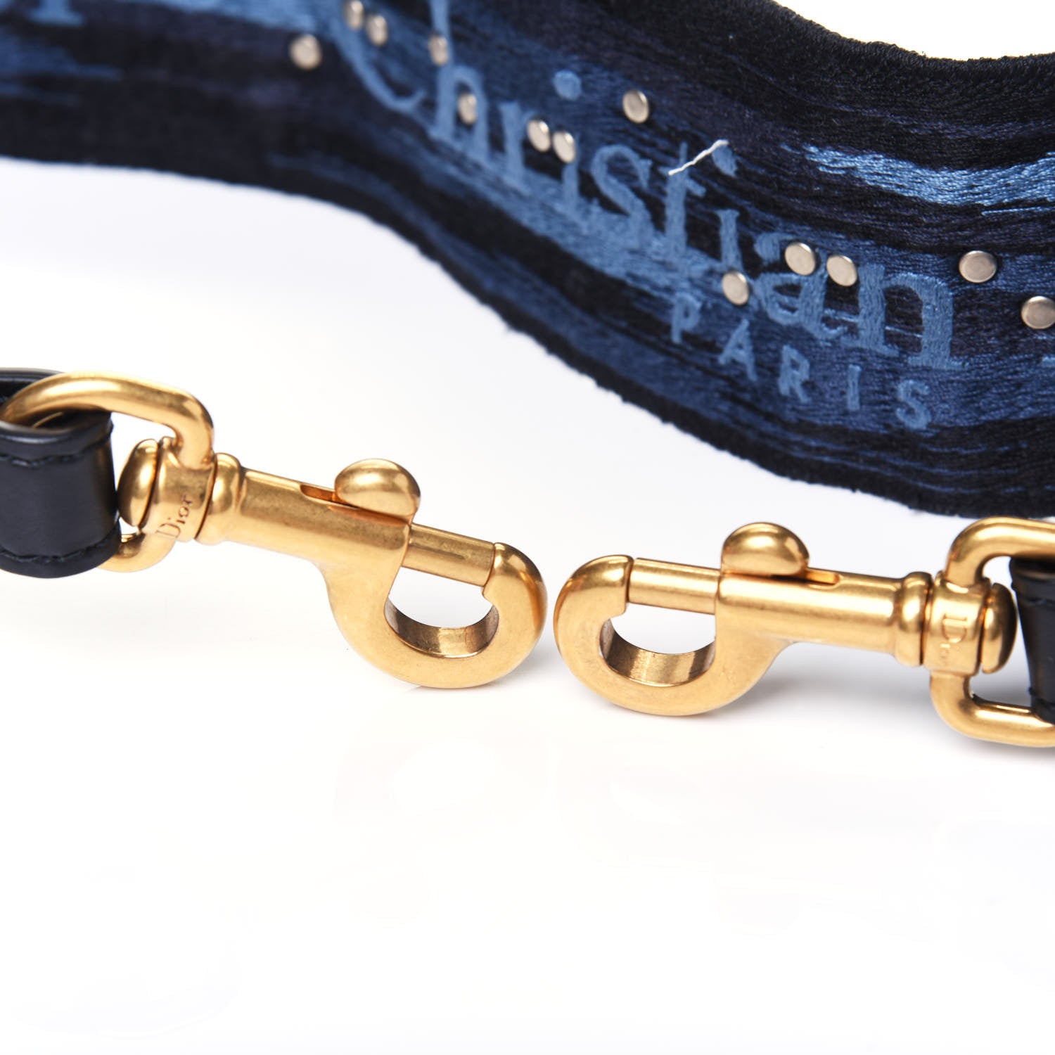 Christian Dior Canvas Embroidered Studded KaleiDiorscopic Adjustable Shoulder Strap Blue 4 of 7