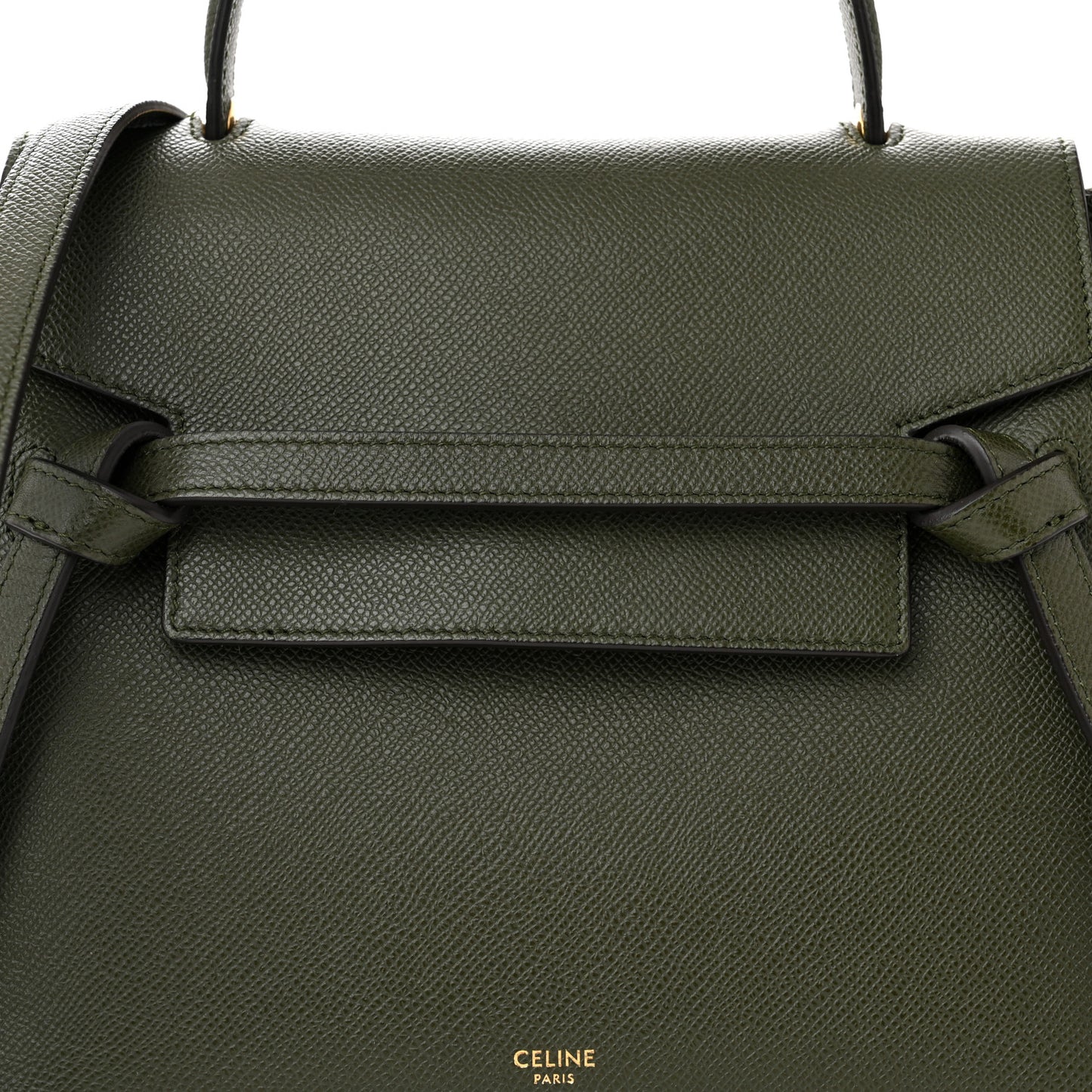Grained Calfskin Micro Belt Bag Olive