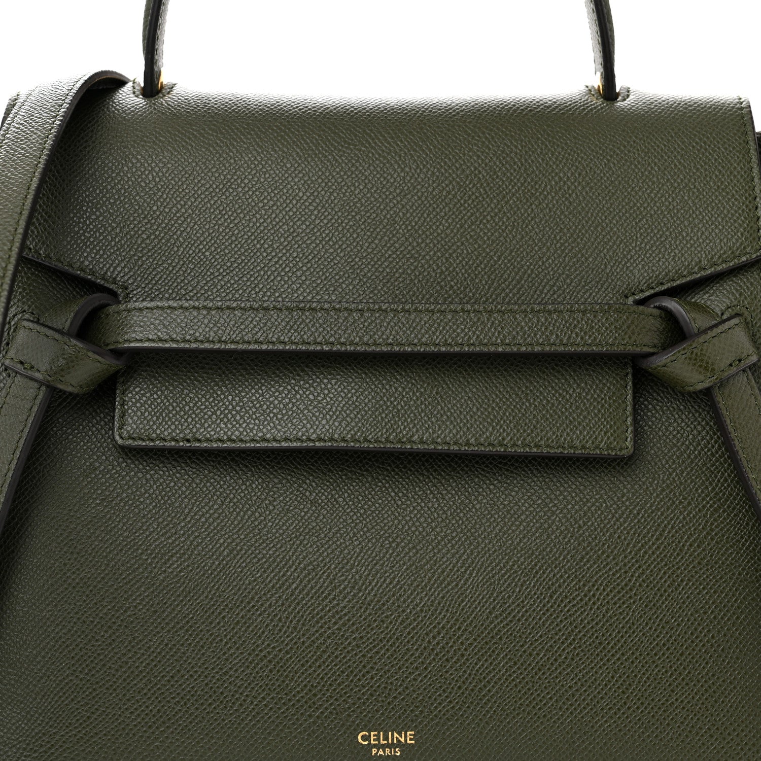 Celine Grained Calfskin Micro Belt Bag Olive 9 of 11