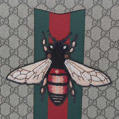 Gucci GG Supreme Monogram Web Animalier Bee Embroidered Medium Documents Holder Beige New Acero 9 of 9