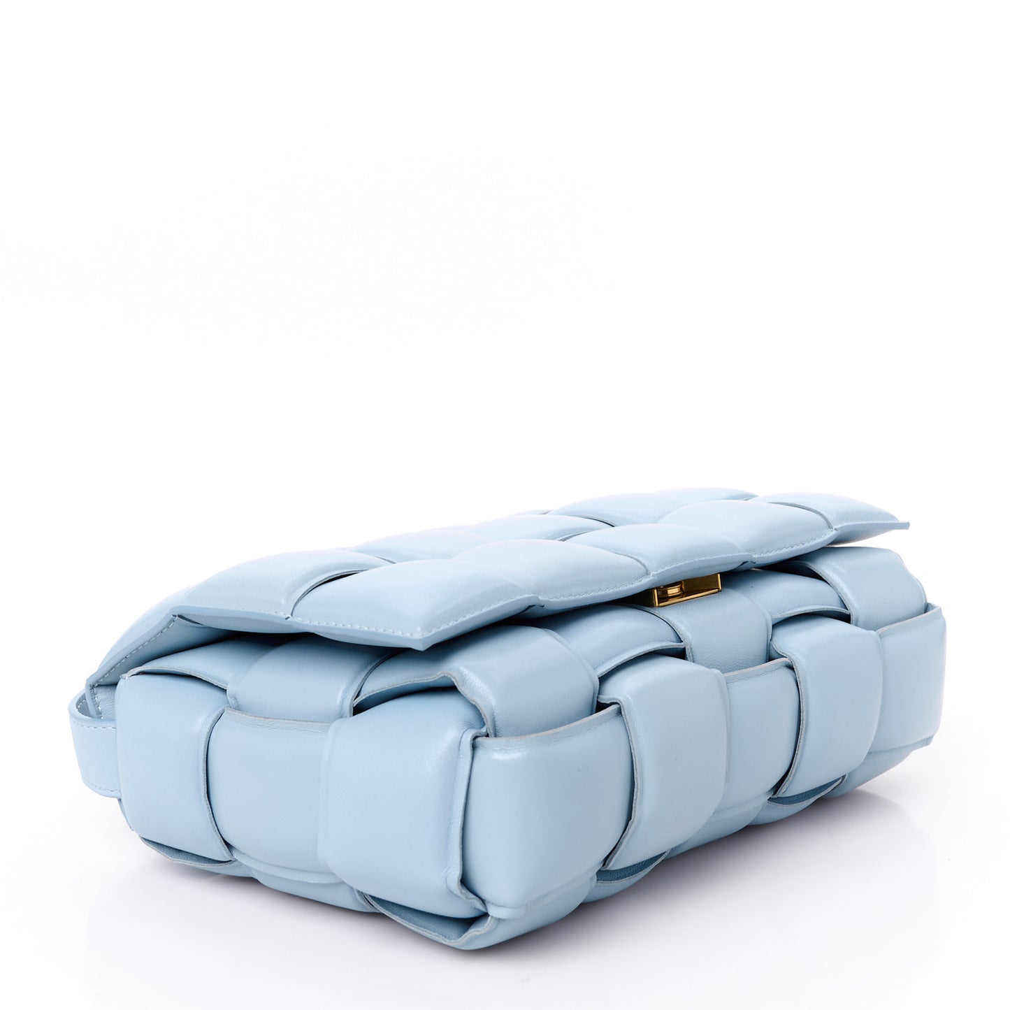Nappa Maxi Intreccio Padded Cassette Crossbody Bag Ice