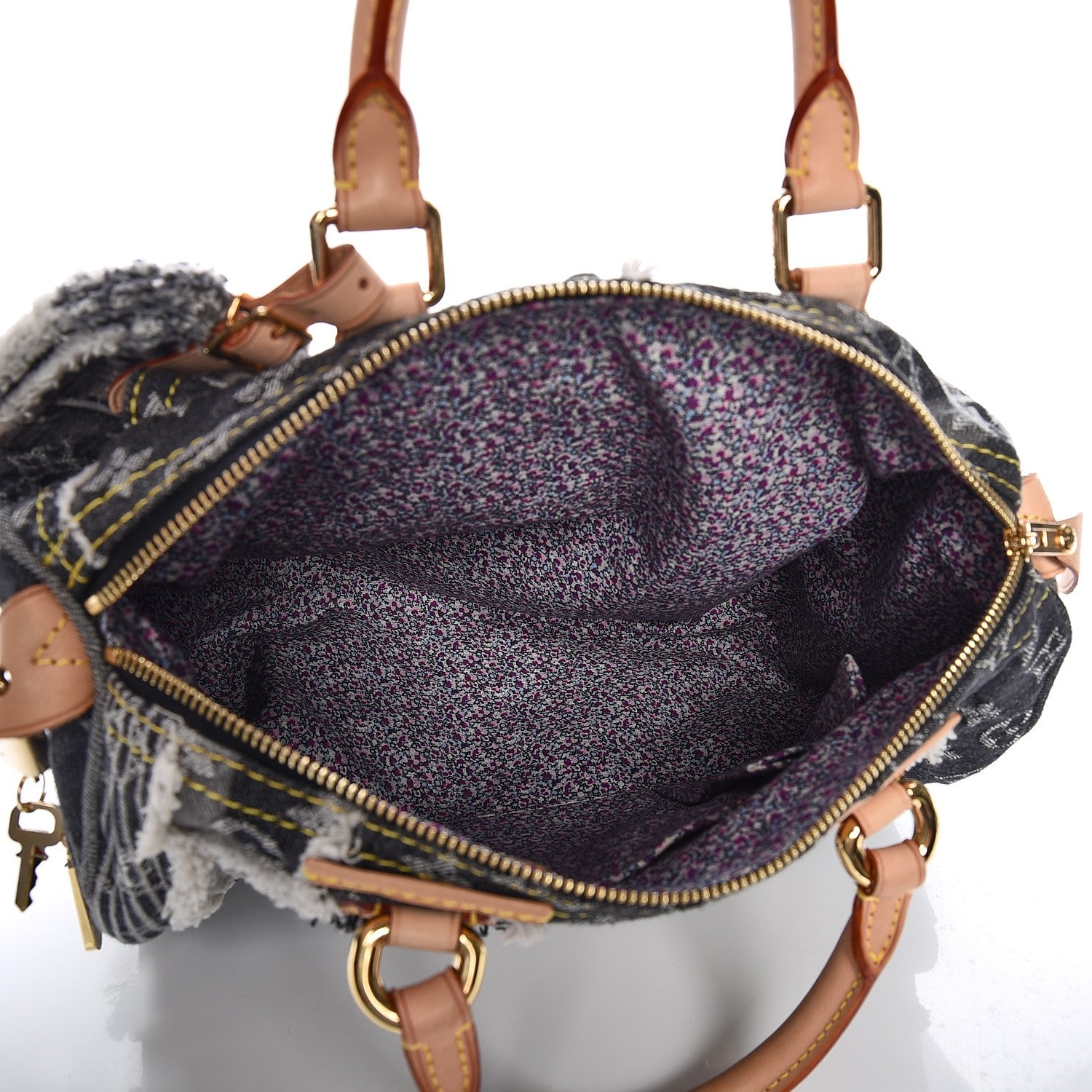 Louis Vuitton Denim Patchwork Speedy 30 Grey 5 of 9