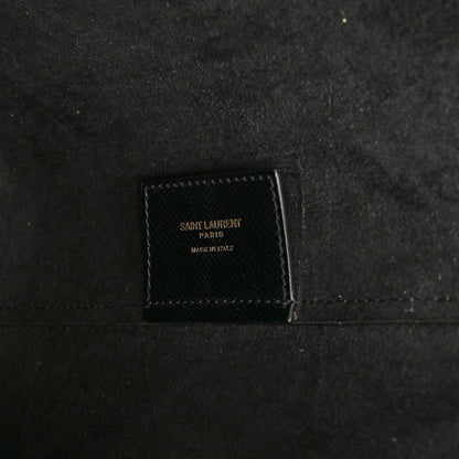 Saint Laurent Grained Calfskin Large Shopping Tote Warm Taupe Black 7 of 11