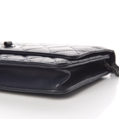 Chanel Aged Calfskin Quilted Reissue Wallet On Chain WOC Navy 10 of 11