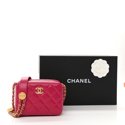 Chanel Caviar Quilted Twist Your Buttons Clutch With Chain Fuchsia 11 of 11