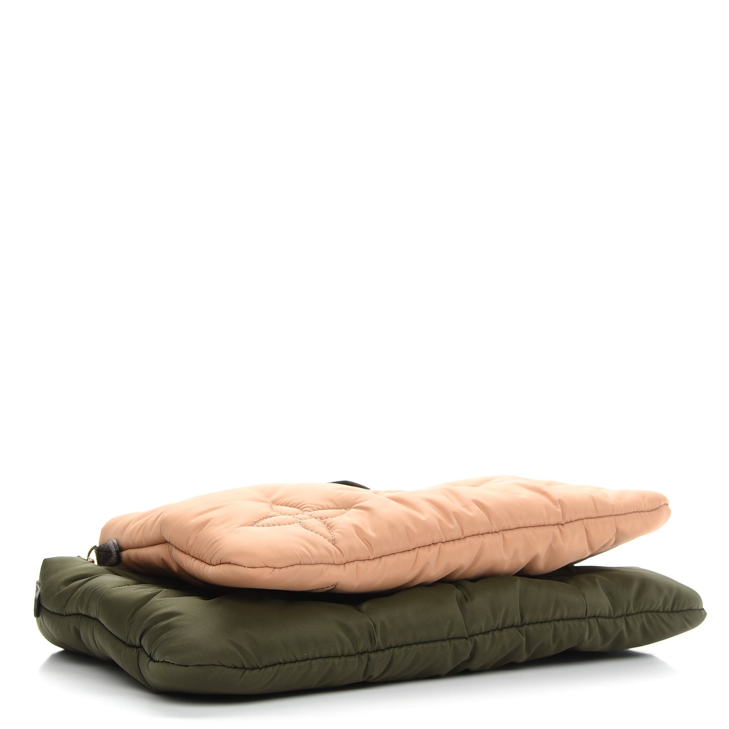 Econyl Monogram Pillow Maxi Multi Pochette Accessories Kaki Beige