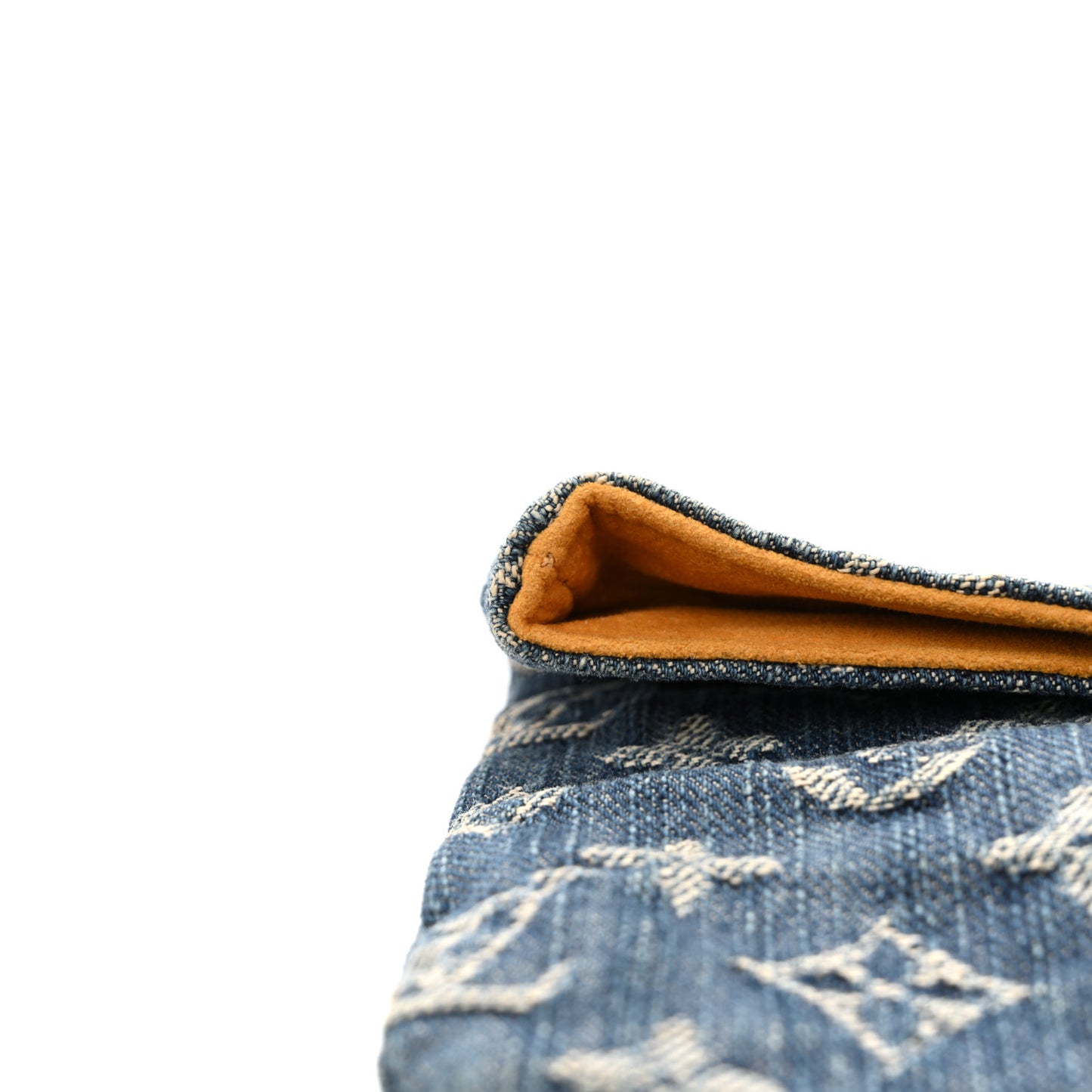 Monogram Denim Pochette Plat Clutch Blue