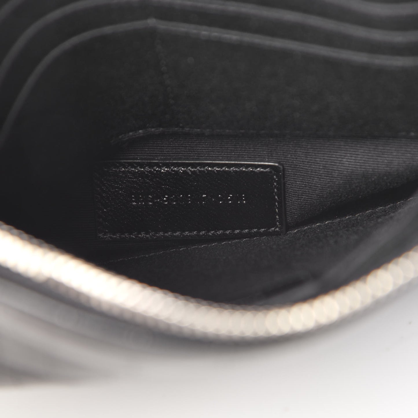 Calfskin Crocodile Embossed Monogram Zip Pouch Black