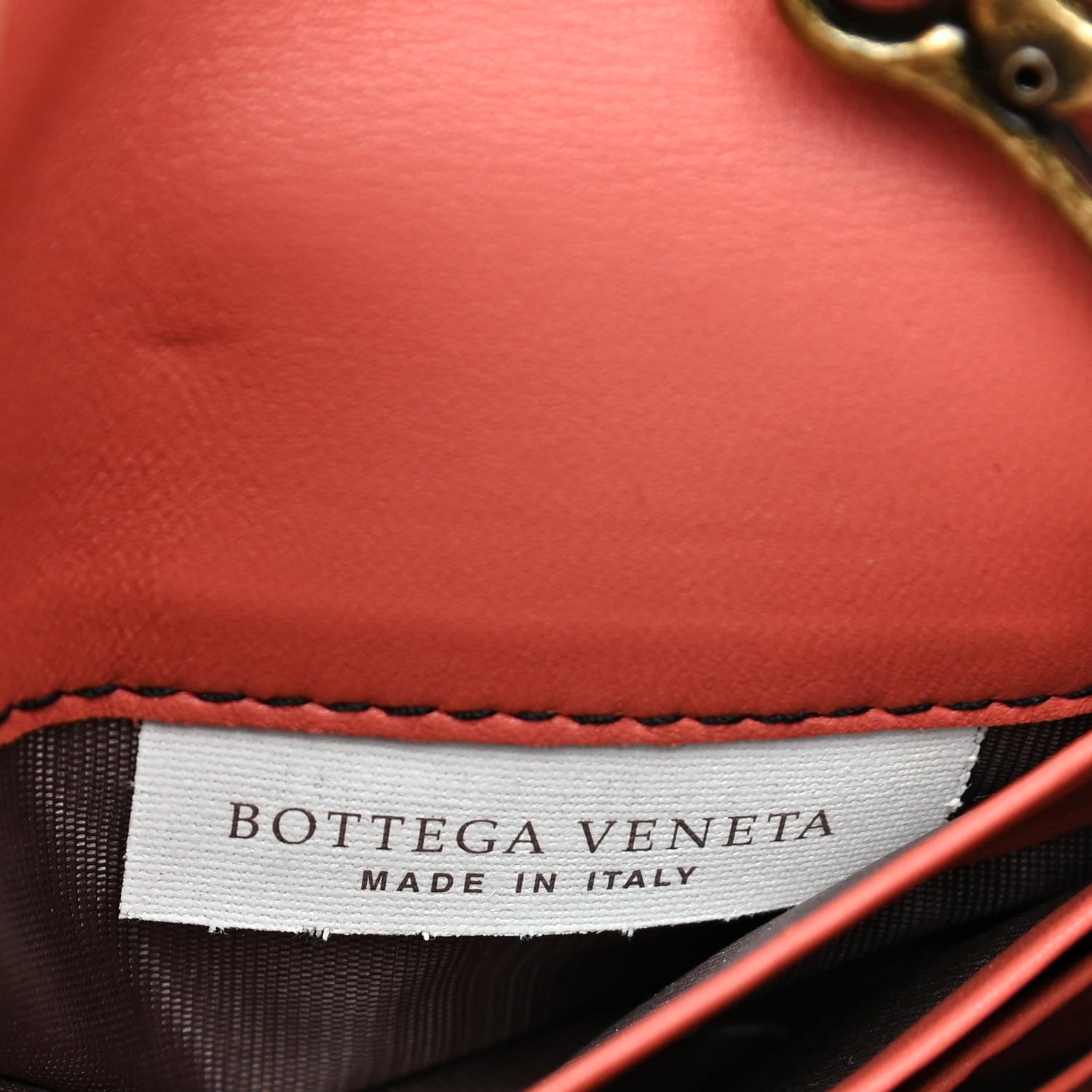 Bottega Veneta Nappa Intrecciato Studded Embellished Chain Wallet Tan Corallo 6 of 14