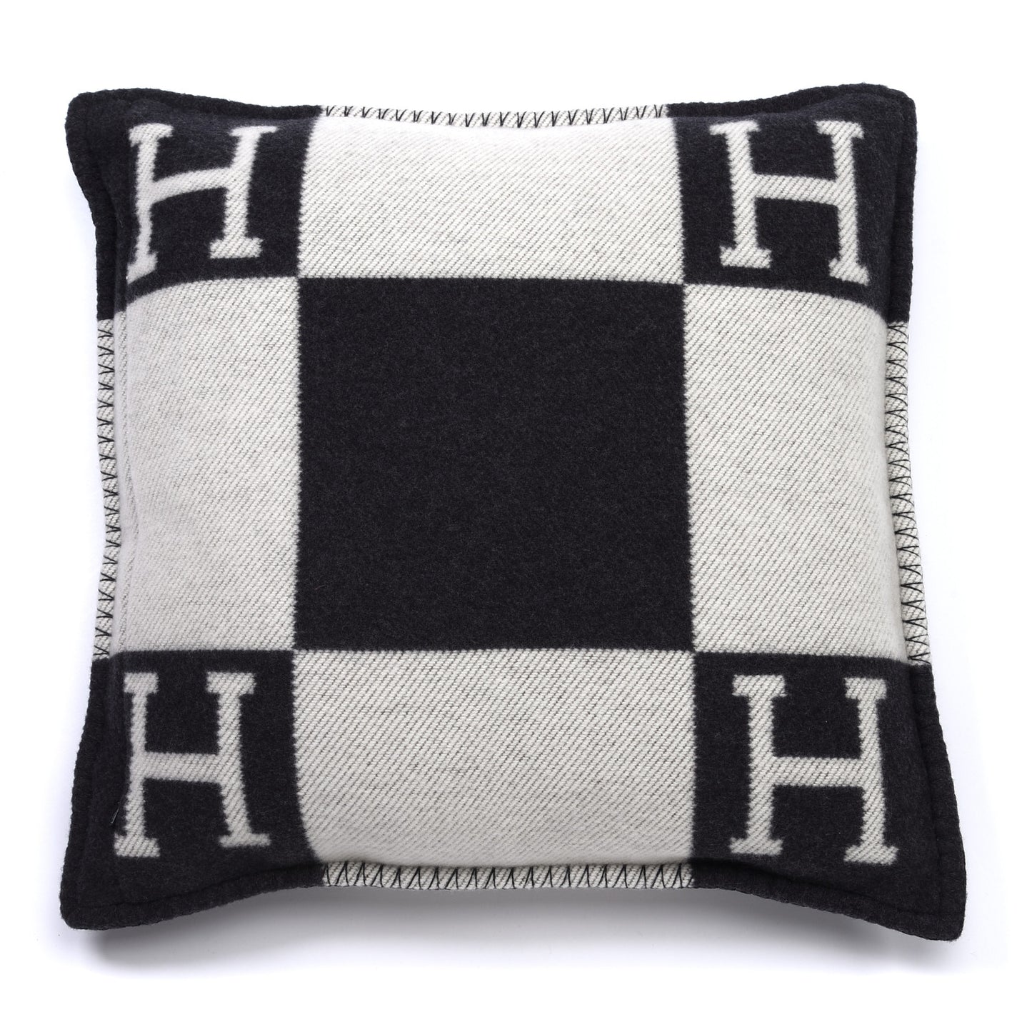 Wool Cashmere Avalon Pillow PM Ecru Gris Fonce