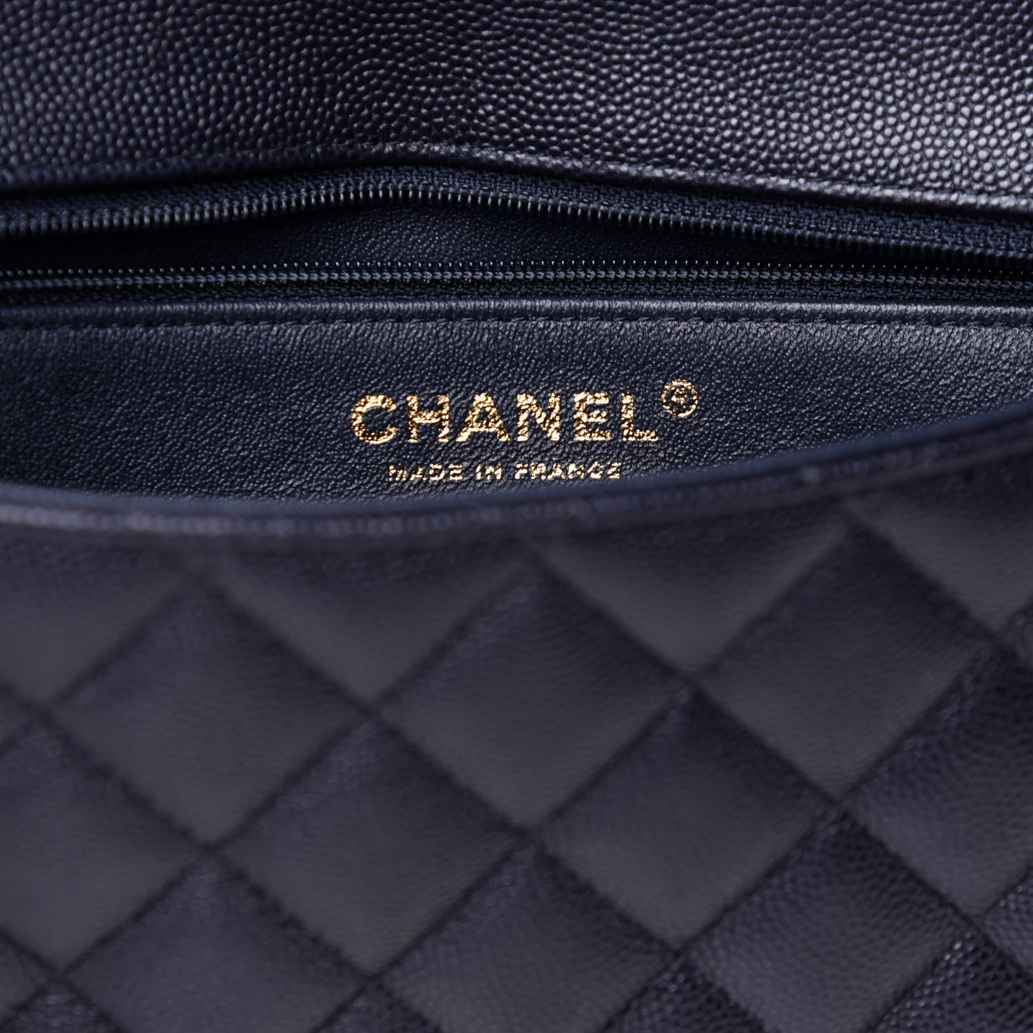 Chanel Caviar Quilted Flap Clutch Navy 7 of 12