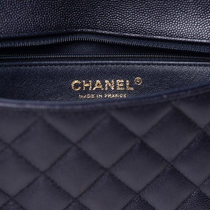 Chanel Caviar Quilted Flap Clutch Navy 7 of 12