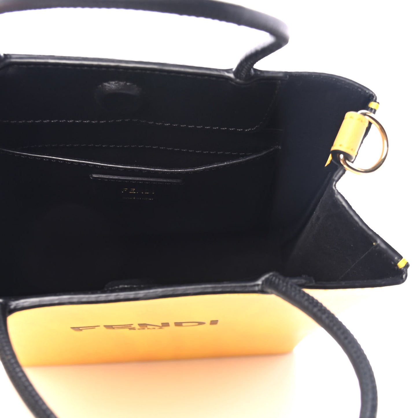 Vitello Fluffy Logo Small Pack Shopper Tote Yellow Box Black