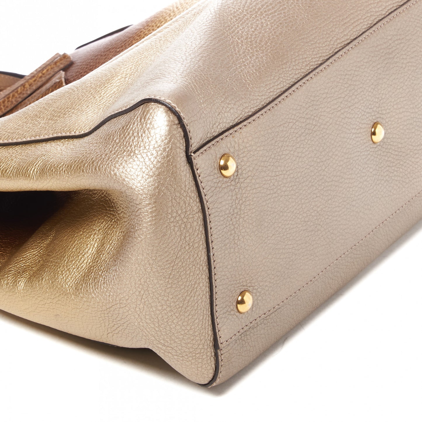 Metallic Pebbled Calfskin Medium Soho Shoulder Bag Gold Ombre